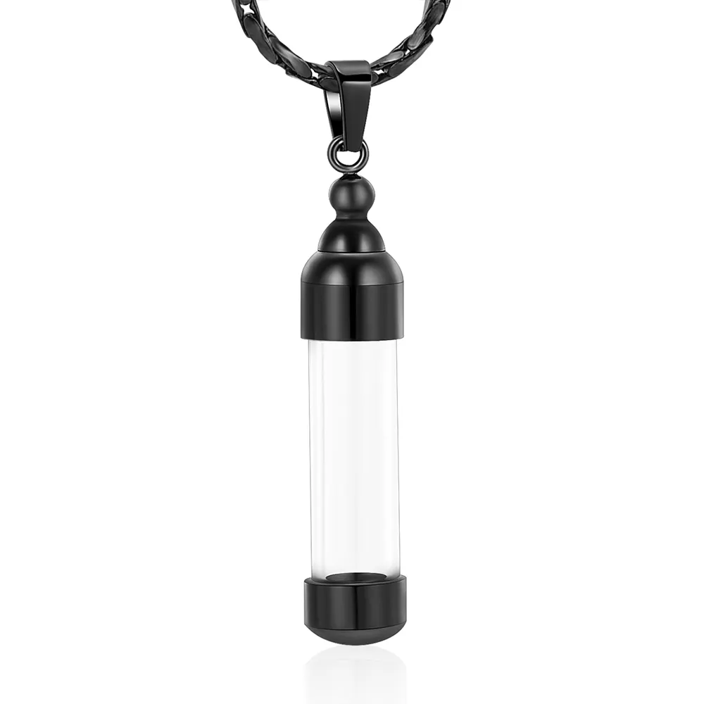Urn Necklace for Ashes for Women Men Hourglass Glass Cremation Jewelry Openable Container Pendant Vial Tube