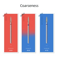 HYTOOS Fraise à ongles diamantée pour cuticules 2,3 mm à bout arrondi, outil de préparation russe pour nettoyer les peaux mortes, pour technicien en manucure