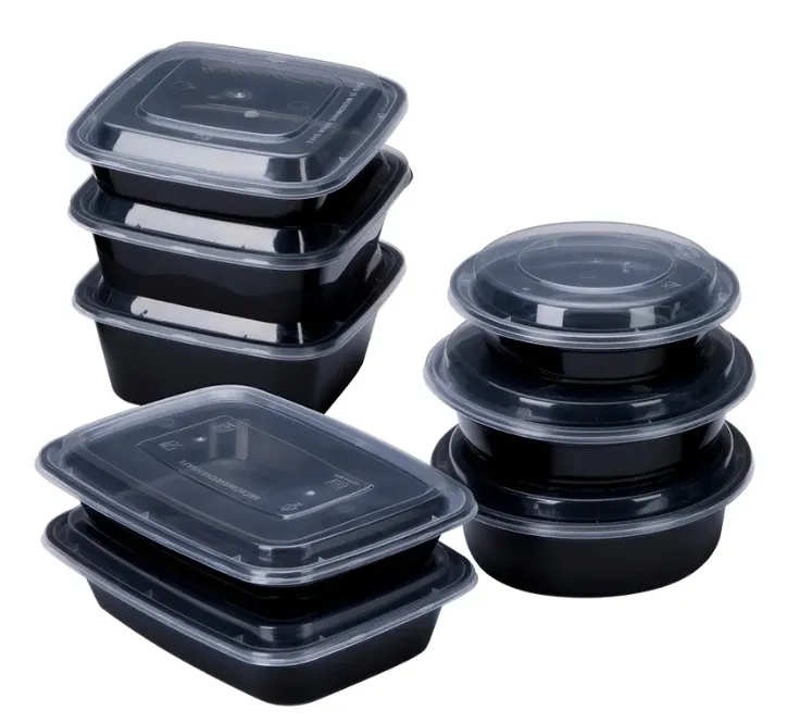 Récipients de préparation de repas avec couvercles Récipients de stockage des aliments en plastique de 32oz 1/2/3 compartiments Boîtes à lunch
