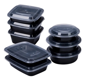 Meal Prep <strong>Containers</strong> with Lids 32oz Plastic <strong>Food</strong> Storage <strong>Containers</strong> <strong>1</strong>/2/3 Compartment Lunch Boxes <strong>PP</strong> PET Plastic Box - Product Image 1