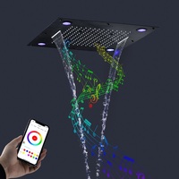 Panneau de douche à LED carré 24 pouces, salle de bain, pommeau de douche de luxe, cascade, SPA