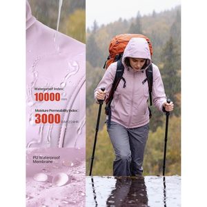 FOXA Women's Waterproof Softshell <b>Jacket</b> With Hood <b>Fleece</b> <b>Lined</b> Warm Lightweight Windproof Hiking Outdoor Clothing - Product Image 5