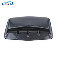 Autocollant aspect fibre de carbone ABS noir brillant, accessoires universels pour voiture, kits de carrosserie, capot avant, prise d'air, couvercle de scoop