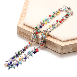 Fashion Beaded <b>Necklaces</b> Colorful <b>Blue</b> Round Seed Bead Clavicle Chains Unisex Accessories Yiwu Origin - Product Image 2