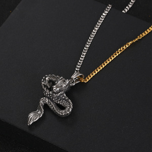 Tibetan Silver Snake Pendant Necklace For <b>Men</b> <b>Animal</b> Zodiac Design Daily Wear Jewelry SP900 - Product Image 4