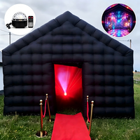 Tente de fête gonflable portable pour événements extérieurs, club de nuit disco lumineux noir, location commerciale