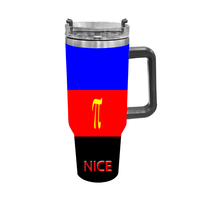 Gobelet isotherme personnalisé en acier inoxydable de 40 oz avec motif arc-en-ciel non binair pour les sorties en ville, les pique-niques en plein air et les rencontres de diversité communautaire
