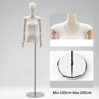Mannequin Buste en Bois pour Femme avec Épaules Larges pour Vitrine de Magasin de Mode