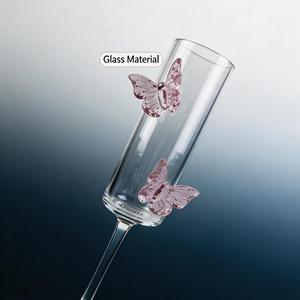 Copas de Champán de 7oz Adornadas con Mariposas, Copas de Vino Transparentes en Oferta, Precio Bajo, Cristalería de Alta Calidad - Product Image 5