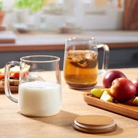 Vaso de Vidrio de Borosilicato Apto para Microondas, Aislado, Ecológico, de 16 oz, con Forma Minimalista y Posavasos a Juego para Bebidas de Oficina