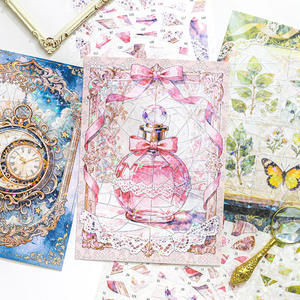 Paquete de 3 Hojas de Pegatinas de la Serie Memory Wander, Decoración Navideña, Retro Clásico, con Detalles Brillantes, Autoadhesivas, PET+Papel - Product Image 2