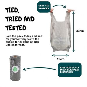 Sacs à déjections canines biodégradables et compostables personnalisés pour fabricants en gros, avec poignée grise - Product Image 6