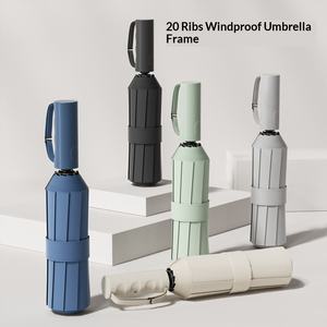 Paraguas Publicitario de Negocios para Hombre, de Apertura y Cierre Automático, con Protección Solar, de Goma Negra, de Doble Varilla y 10 Varillas, Plegable en Tres Partes - Product Image 1