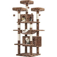 Arbre à chat XXL de luxe en bois massif noir, emballé en carton, design Maine Coon Kawaii avec perchoir douillet en peluche et sisal robuste