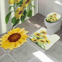 Tapis de bain antidérapant, 3 pièces, nouveaux produits de salle d'eau, Photo imprimée, tapis de toilette
