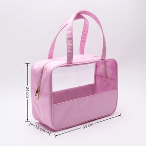 Bolsa de Maquillaje Transparente de PVC con Cierre y Logotipo Personalizado, Impermeable, Ecológica, de Gran Capacidad, Portátil, para Mujer, DIY - Product Image 6
