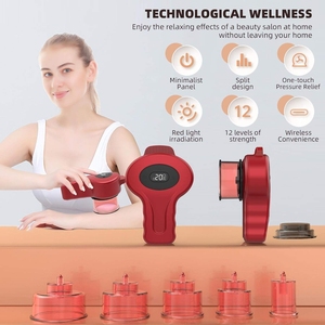 Elektrisches tragbares Smart-Vakuum-Schröpfgerät mit Wärmefunktion und Rotlichttherapie – Massagegerät für den Körper - Product Image 3