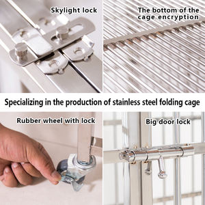 OEM tasarım paslanmaz çelik dayanıklı <span class=keywords><strong>xxl</strong></span> büyük çift katmanlar köpek kafesi tekerlek - Product Image 4