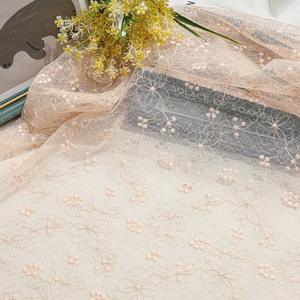 2025 Lurex özelleştirilmiş japon tasarımcı pamuk işlemeli çiçek ağır 3d pamuk beyaz nakış kumaş <span class=keywords><strong>Yard</strong></span> tarafından elbise için - Product Image 3