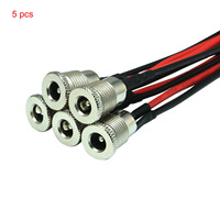 FILSHU 5.5 × 2.1 MM DC Power Jack Socket Threaded Female Mount ConnectorとAdapter 15CM 18AWG Cable