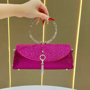 Nouveau sac à main rond incrusté de diamants, sac à bandoulière à chaîne, sac bandoulière tendance et brillant, sac à main haut de gamme à franges - Product Image 4