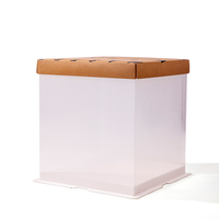 Boîte à gâteau transparente style tiroir, conteneur à gâteau en PET PVC transparent avec tiroir coulissant pour présentation en boulangerie