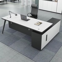 Scrivania da Ufficio a L Minimalista Industriale, Tavolo Professionale per Manager e Dirigenti