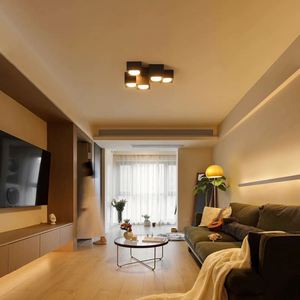 Plafonnier LED carré moderne Télécommande Nouvel éclairage intérieur monté en surface Alimenté en courant alternatif Lampes à base de métal Plâtre Gypse - Product Image 3