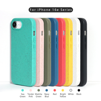 Housse en paille de blé écologique personnalisée pour iPhone 16e 16 Pro Max 15 14 17 Certificat de coque de téléphone portable écologique biodégradable