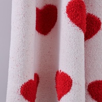 Plaid tricoté jacquard cœur personnalisé, durable, résistant à la déformation, 50*70, 1020g, pour un confort quotidien