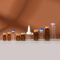 Pasokan pabrik 10ml botol kaca kecil Vial kaca gabus putih botol kosmetik kaca putih