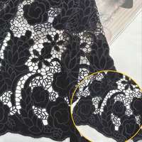 Tissu en dentelle brodée 2026 en gros, tissu en dentelle noire vintage pour la confection de robes de mariée