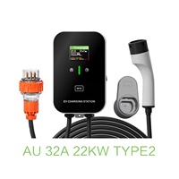 Station de recharge pour véhicules électriques AC 22 kW, norme européenne, TYPE2, Royaume-Uni, France, Allemagne, 16-32A, gris, 380V EU