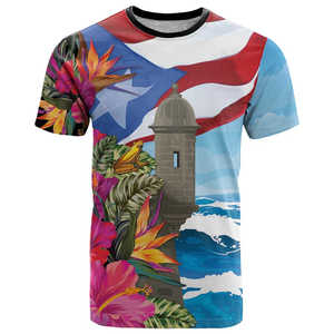 Camiseta de Puerto Rico con Estampado de Rana Coqui y Atardecer, <span class=keywords><strong>Isla</strong></span> <span class=keywords><strong>del</strong></span> Encanto, Estilo Tropical, Impresión Bajo Demanda, Informal, de Poliéster, Transpirable, para Verano - Product Image 4