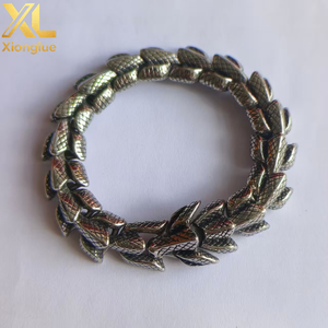 Bracelet élégant en acier titane noir, motif géométrique végétal, bijou unisexe, jonc en acier inoxydable 316 - Product Image 4