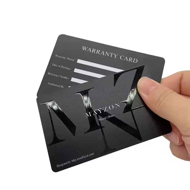 Fast Printing Custom logo Standard Glossy Plastic Warranty Card Certificate Authenticity Card