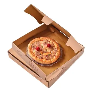 Kostenlose Probe benutzerdefiniertes Logo Kraftpapier-Karton zum mitnehmen Paket caja de 15 Zoll quadratische Pizza-Karton mit Logo