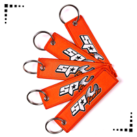 Porte-clés en tissu brodé personnalisé avec logo, en polyester écologique et métal cuivré – Offre promotionnelle