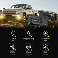 Feux antibrouillard carrés à LED pour Chevrolet Silverado, feux de conduite pour Suburban 2007-2014, accessoires de feux antibrouillard pour pick-up