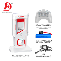 Voiture de sport télécommandée 2,4 GHz avec roues à LED, station de charge EV simulée, rechargeable par USB, voiture de course RC pour enfants