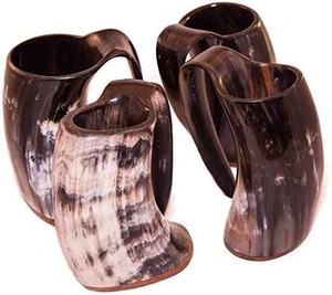 Viking spécial écologique corne de buffle naturelle Chope Style animal religieux Tasse à boire décorative Inde Vente! - Product Image 2
