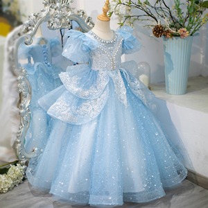 princess polly baby blue dress Monsoon Girls Arizona Halter Waterfall Prom Dress - Light Blue main image 1