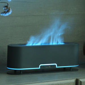 Wood Grain 200ml Simulated <b>Flame</b> Humidifier Oval Strip Air Diffuser Home Office Night <b>Light</b> - Product Image 4