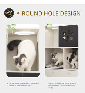Bac à <span class=keywords><strong>litière</strong></span> pour <span class=keywords><strong>chat</strong></span> Fabrication Certificat FSC Accessoires pour <span class=keywords><strong>chat</strong></span> blanc <span class=keywords><strong>Litière</strong></span> pour meubles pour animaux de compagnie Hide-Away Cat Cabinet Box - Product Image 4