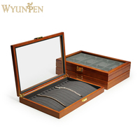 Boîte de rangement et d'exposition de bijoux WYP, finition laquée en bois de luxe personnalisée, collier, bracelet, boucles d'oreilles, pendentif, bague