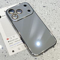Coque de protection antichoc brillante en verre trempé effet glaçon pour iPhone 17 16 15 14 13 12 11 Pro Max, finition plaquée et effet bonbon