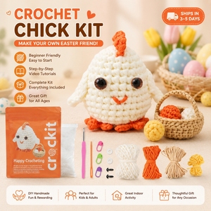 Kit de Ganchillo para Principiantes: Peluche de Pollito de Pascua para Adultos - Textil y Tela Suaves - Product Image 1
