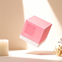 Boîte en papier rigide de luxe personnalisée avec base et couvercle gaufrés, avec insert pour bougie parfumée, emballage cadeau de mariage, vente en gros
