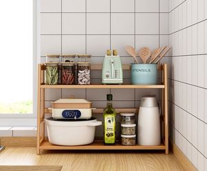 Factory Direct Bamboo <b>Kitchen</b> Storage <b>Shelf</b> Spice Jars Storage Bamboo Spice Rack Organizer - Product Image 6