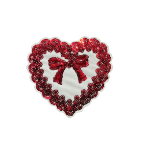 Tùy Chỉnh Bướm Phim Hoạt Hình Logo Thêu Sắt Trên Các Bản Vá Lỗi 3D Trái Tim <span class=keywords><strong>Sequin</strong></span> Bling Đính Twill Hình Trái Tim Thêu Các Bản Vá Lỗi - Product Image 4
